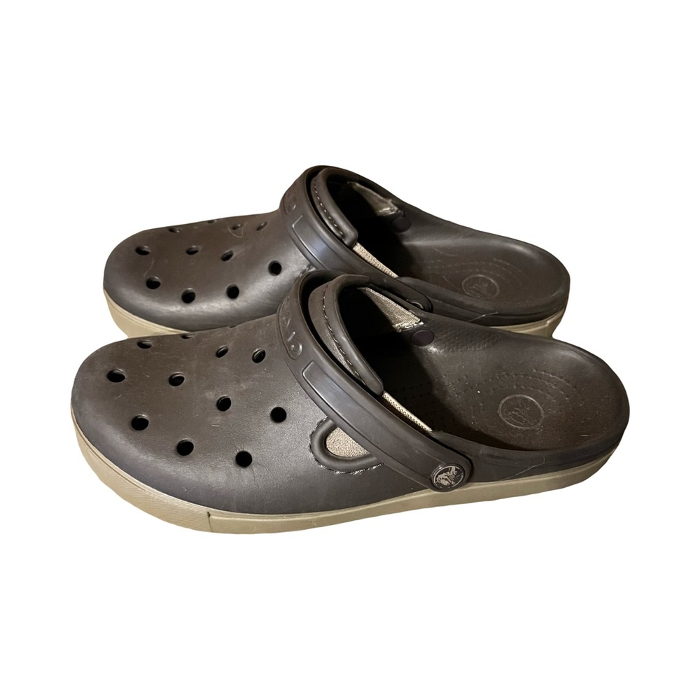 CROCS Two Tone Brown & Tan Classic Clogs
